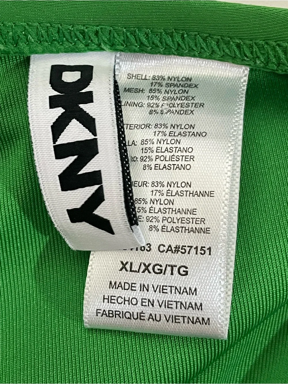 DKNY Ruffle Plunge Underwire Tummy Control One-Piece Swimsuit Grass Green XL - Picture 10 of 10